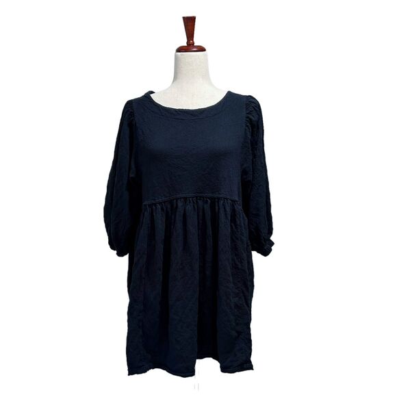 FP Beach Free People Oversized Baby Doll Dress Size Small Gathered Waist Women's - Picture 1 of 10